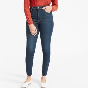 Everlane Dark Blue Wash Authentic Stretch High Rise Skinny Jean Sz 26 Ankle